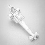 999 Pure Silver - Dragster Racer Charm