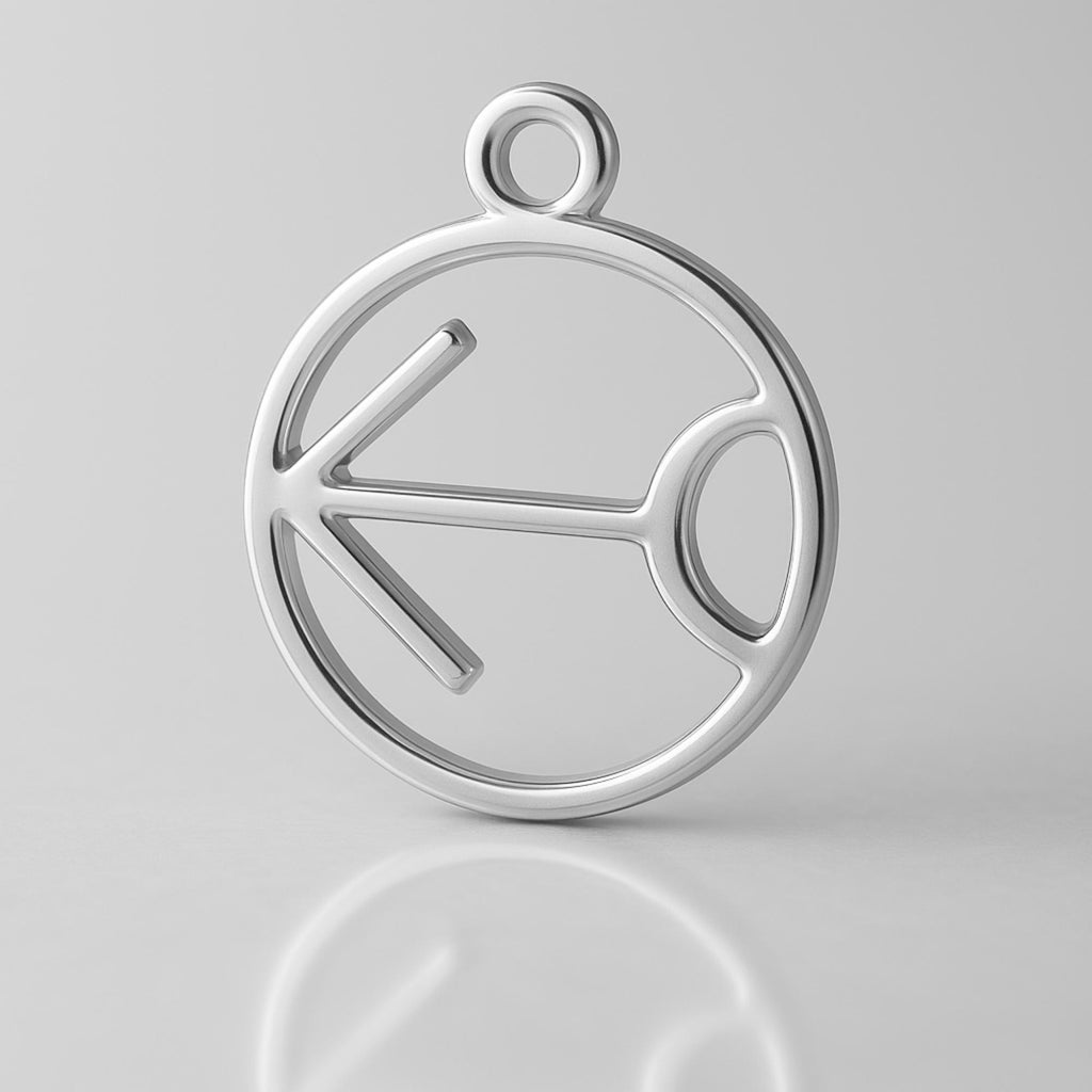 940 Argentium Silver - Sagittarius Zodiac Round Charm