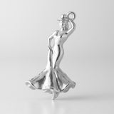940 Argentium Silver - Flamenco Dancer Charm