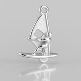 999 Pure Silver - Beach Windsurfer Charm