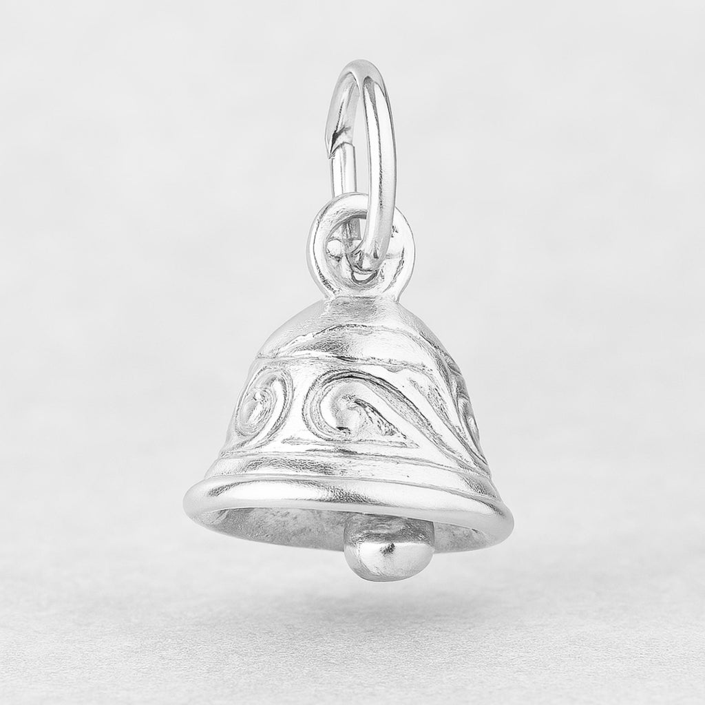 925 Sterling Silver - Ornate Mini Bell Charm