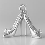 925 Sterling Silver - Bow Toe Stiletto Pair Charm