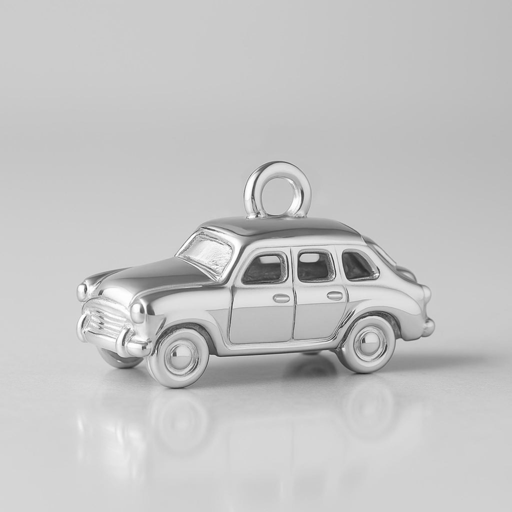 925 Sterling Silver - Retro Family Sedan Car  Charm