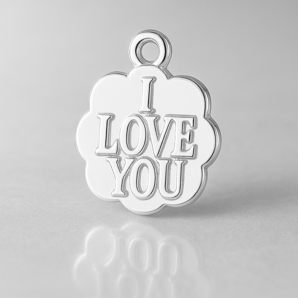 940 Argentium Silver - I Love You Clover Charm