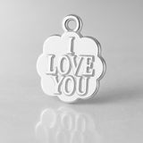 940 Argentium Silver - I Love You Clover Charm
