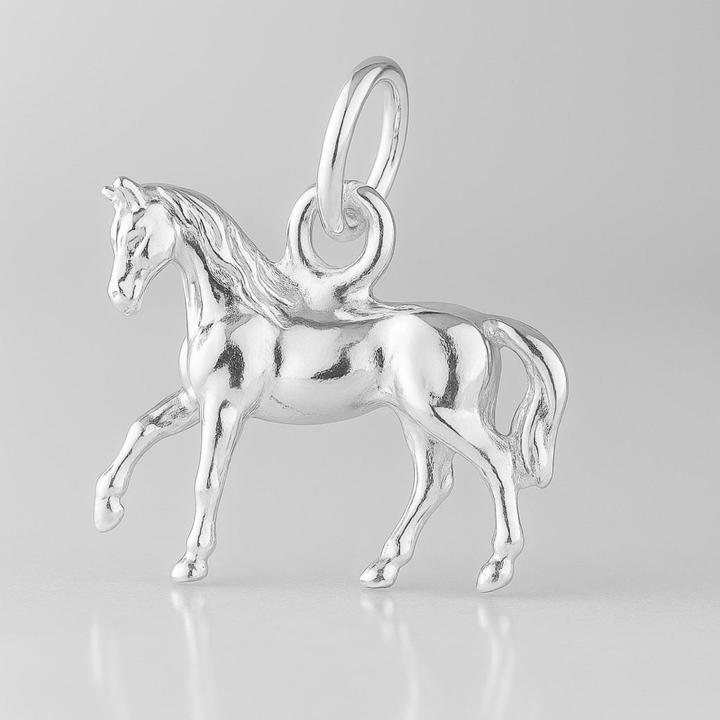 925 Sterling Silver - Prancing Arabian Horse Charm