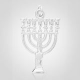 999 Pure Silver - Temple Menorah Charm