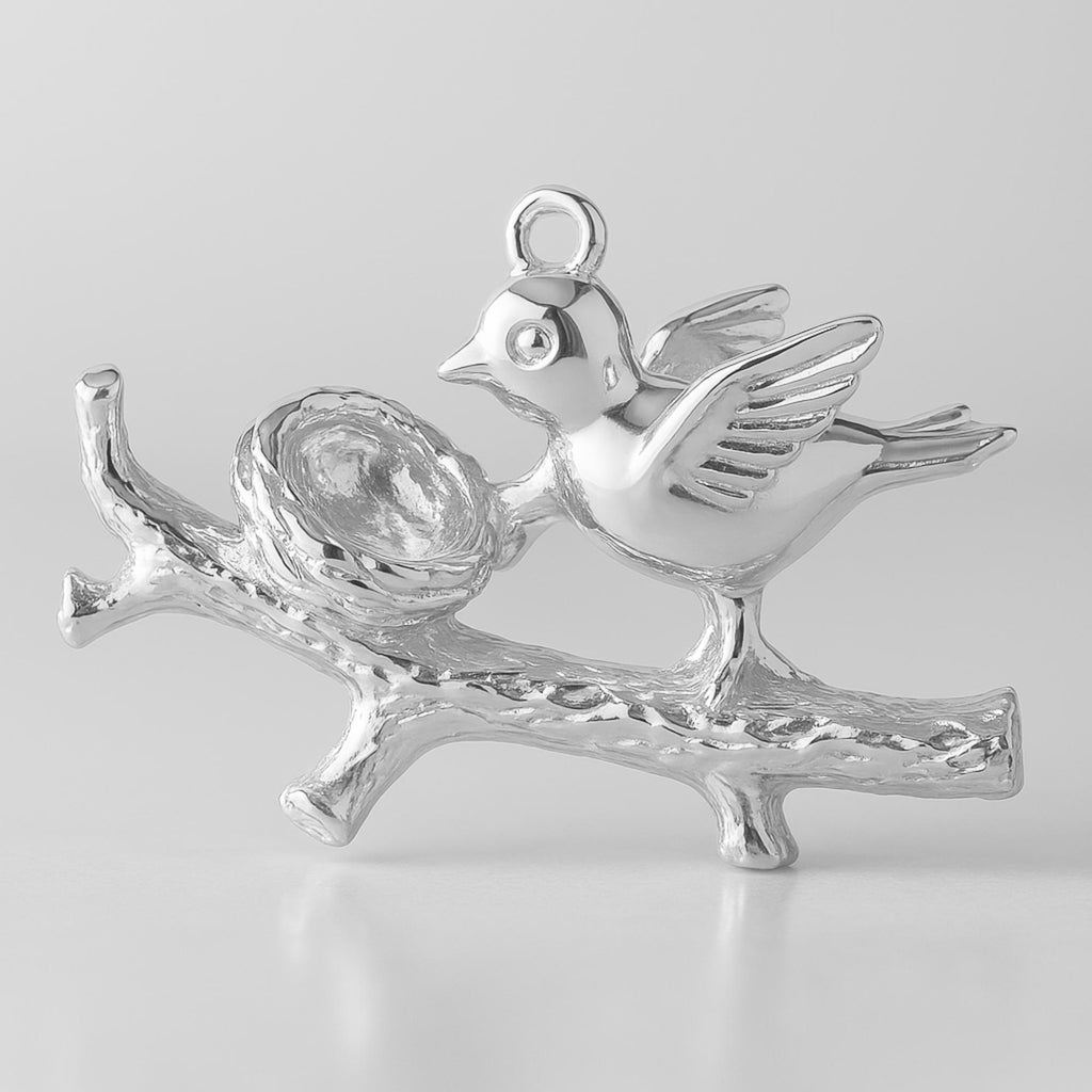 925 Sterling Silver - Mother Bird Charm