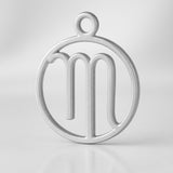 940 Argentium Silver - Virgo Zodiac Round Charm