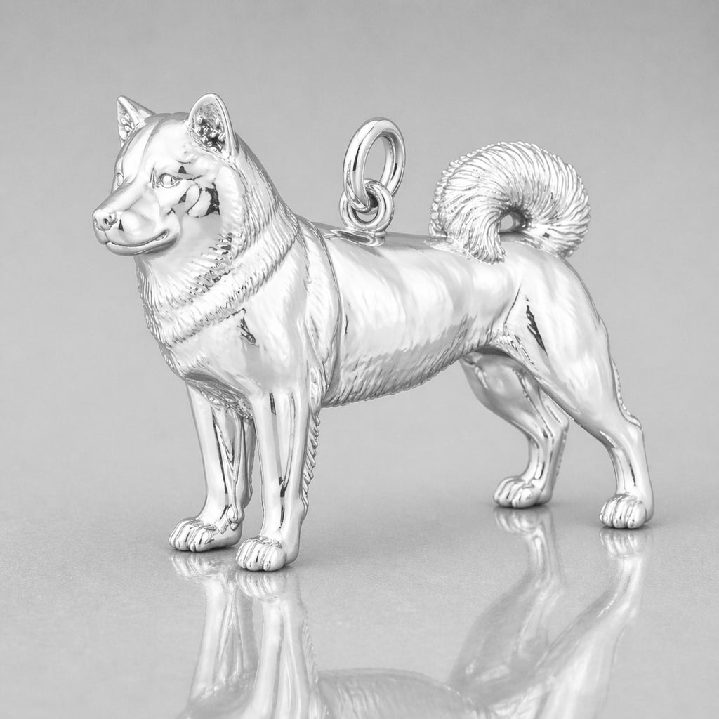 940 Argentium Silver - Shiba Inu Dog Charm