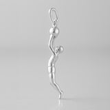925 Sterling Silver - Basketball Slam Dunk Charm
