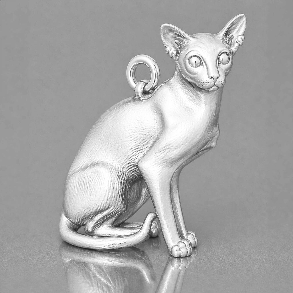 925 Sterling Silver - Colourpoint Shorthair Cat Charm