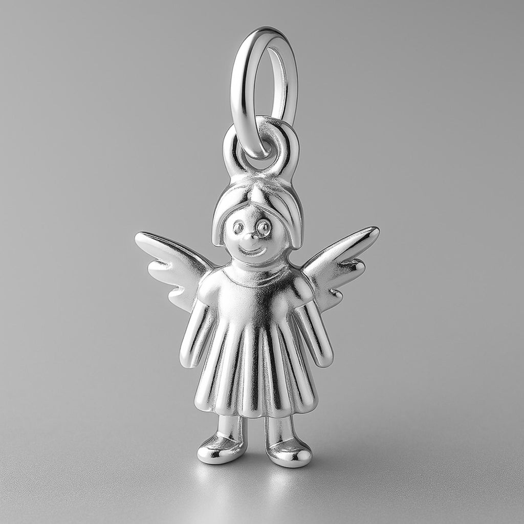 925 Sterling Silver - Festive Angel Figurine Charm