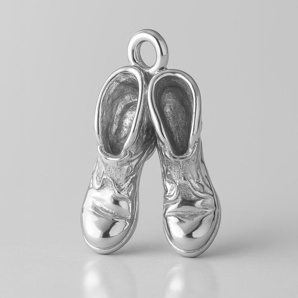 925 Sterling Silver - Rustic Work Boots Charm