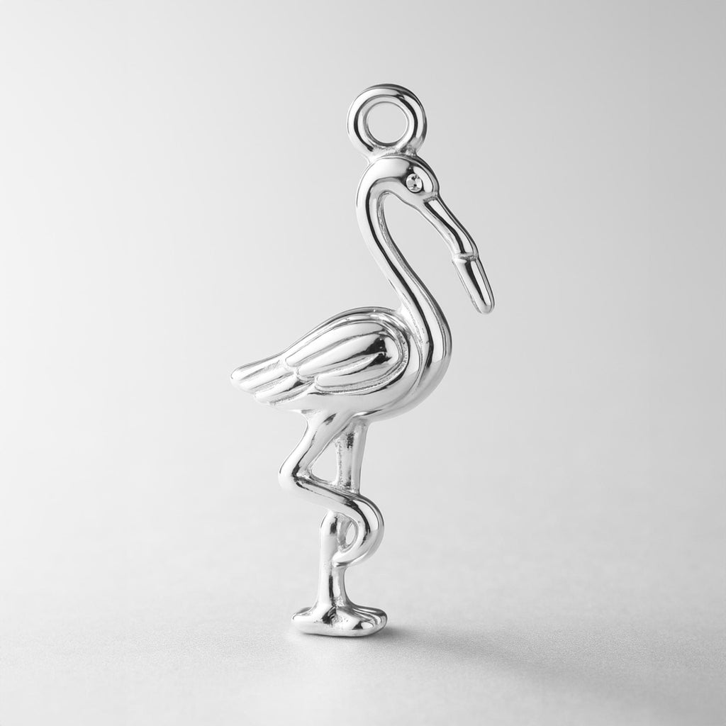 940 Argentium Silver - American Flamingo Charm