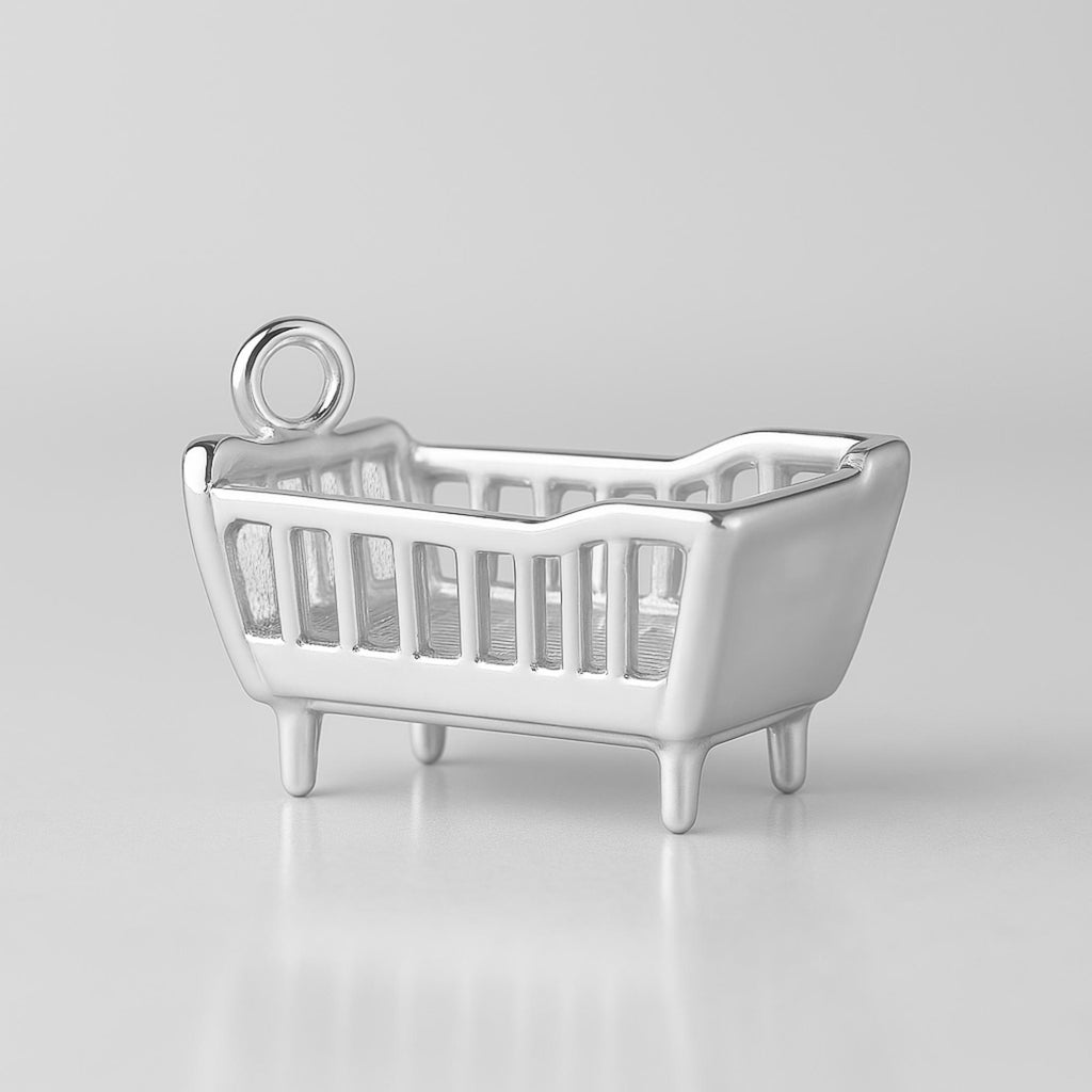 999 Pure Silver - Classic Baby Cot Charm