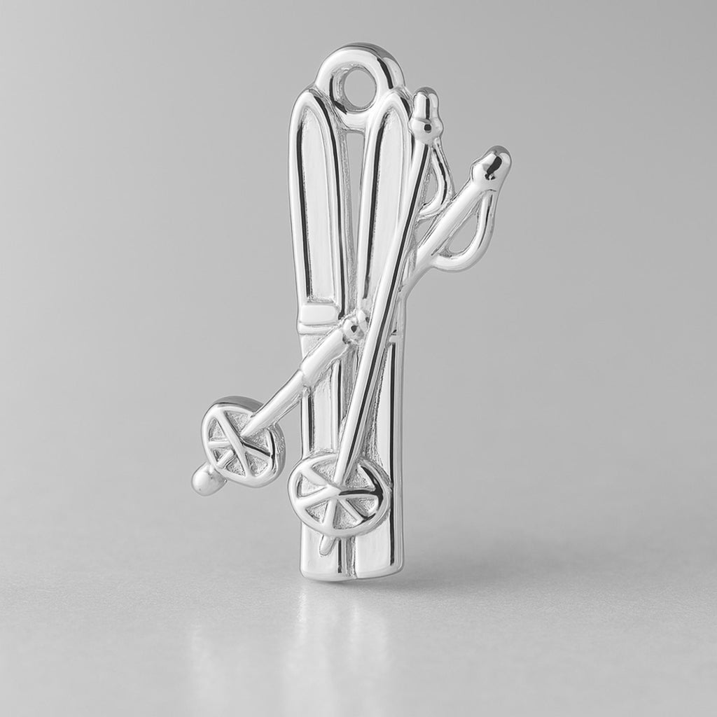 940 Argentium Silver - Classic Ski's and Poles Charm