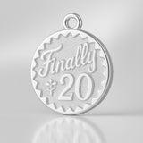 925 Sterling Silver - Finally 20 Amulet Charm