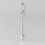 925 Sterling Silver - Feathered Arrow Charm