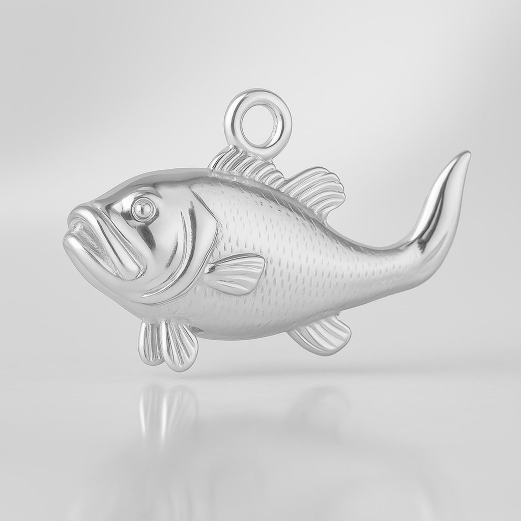 925 Sterling Silver - Largemouth Bass Fish Charm
