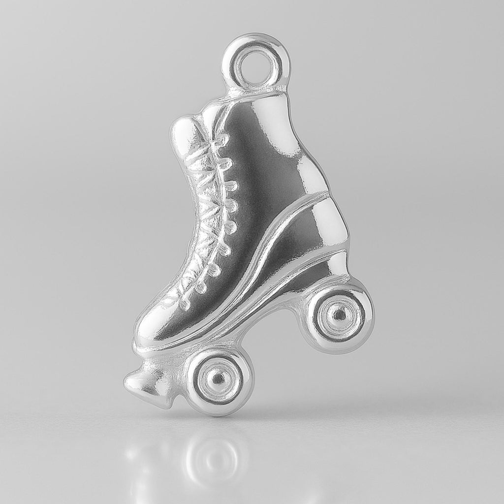 925 Sterling Silver - Vintage Roller Skate Silhouette Charm