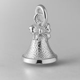 925 Sterling Silver - Christmas Bow Bell Charm