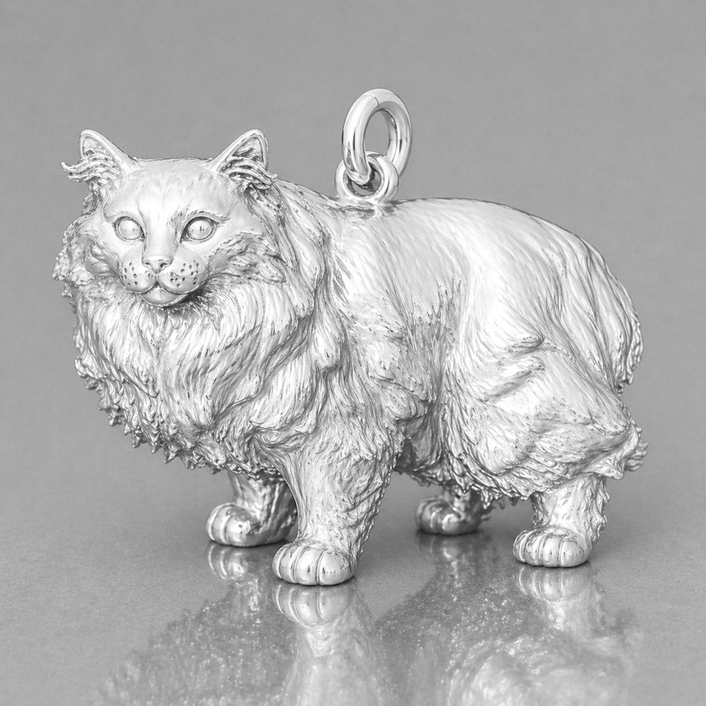 940 Argentium Silver - Cymric Cat Charm