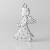 940 Argentium Silver - Starry Christmas Angel Charm