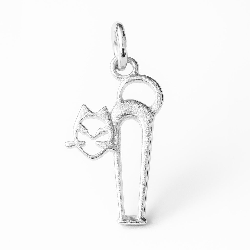 940 Argentium Silver - Openwork Filigree Cat Charm