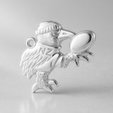 999 Pure Silver - NZ Kiwi Rugby Bird Charm