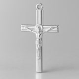 940 Argentium Silver - Jesus on Ribbed Crucifix Charm