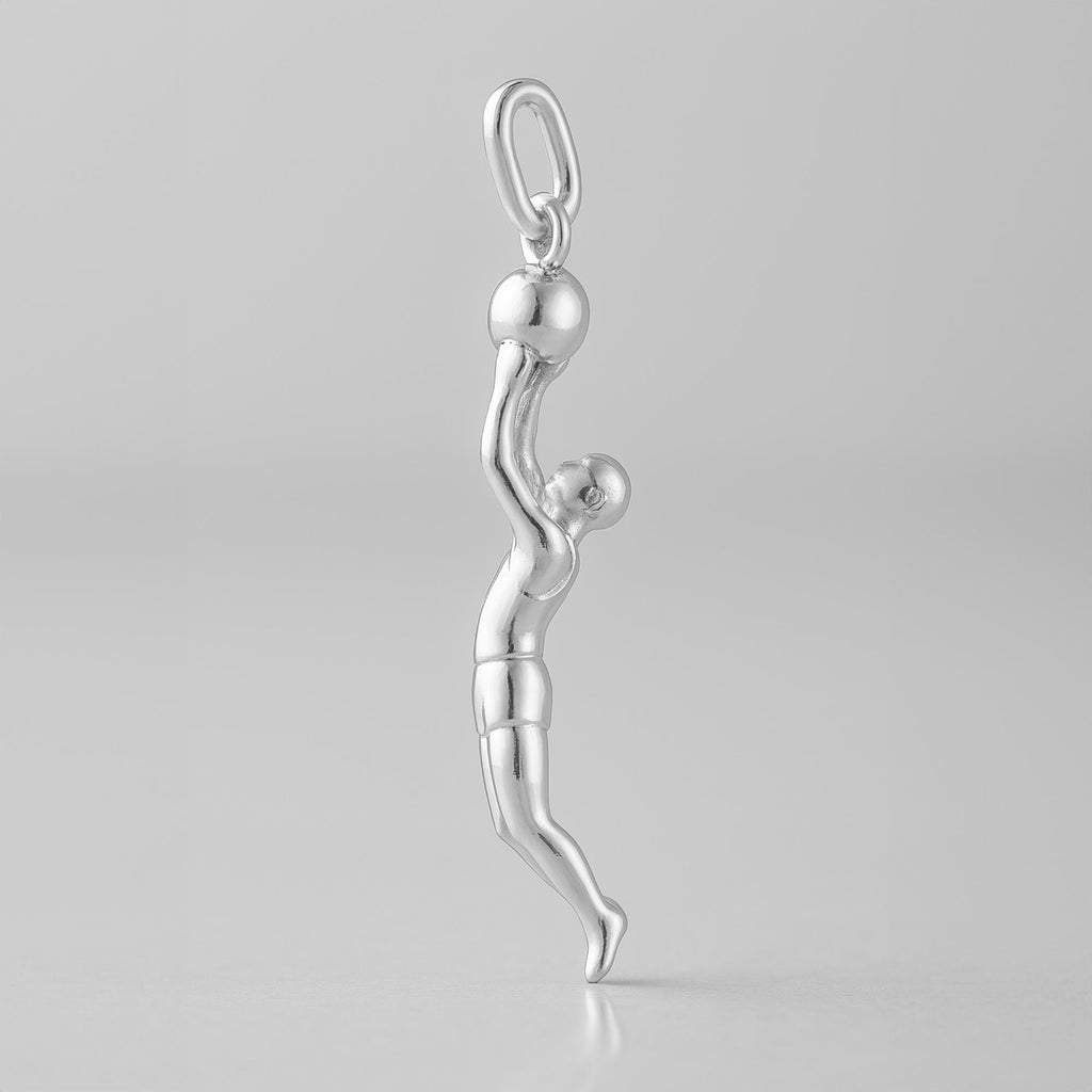 999 Pure Silver - Basketball Slam Dunk Charm