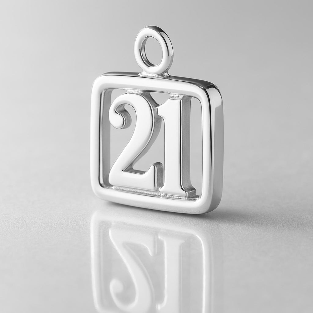 925 Sterling Silver - 21 Pendant Charm