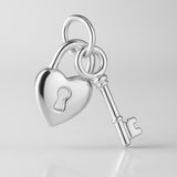 925 Sterling Silver - Heart Lock & Key Charm