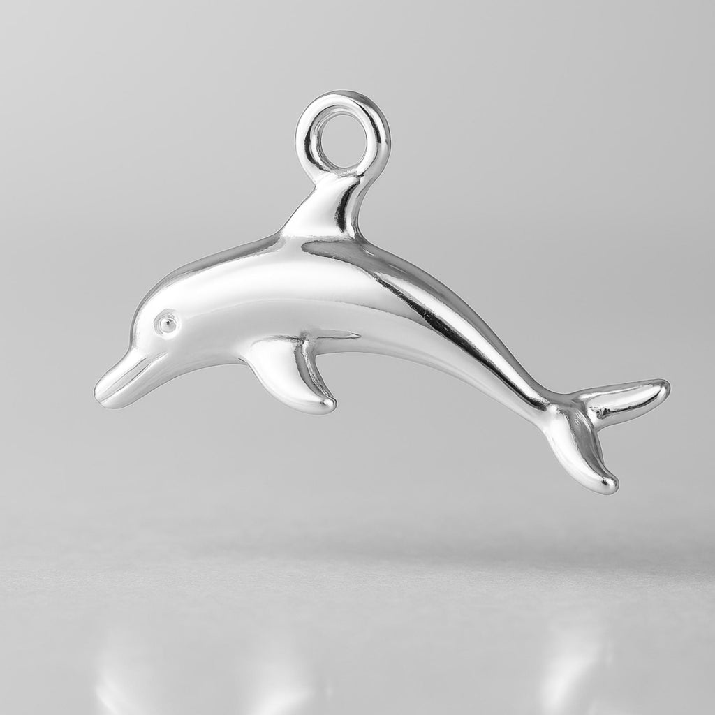 940 Argentium Silver - Gliding Dolphin Charm