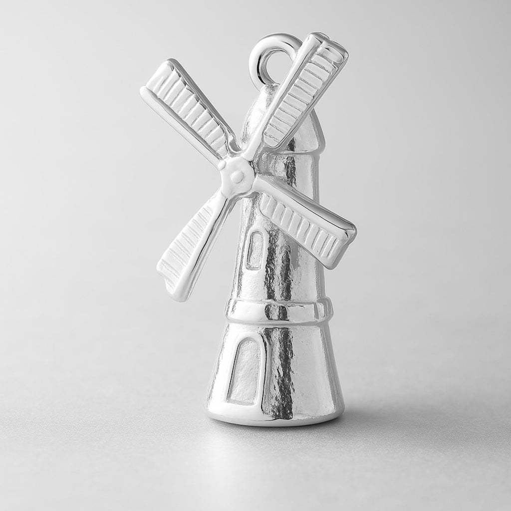 940 Argentium Silver - Dutch Windmill Charm