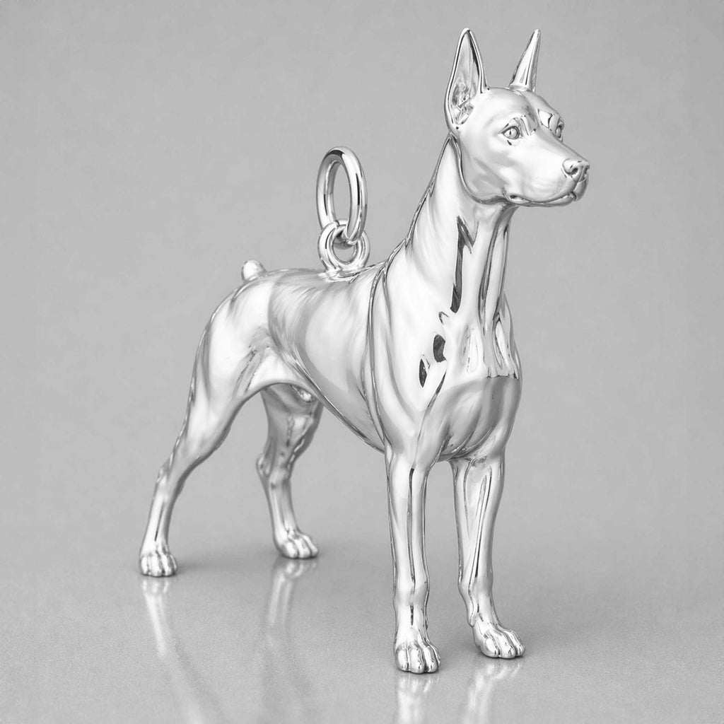 925 Sterling Silver - Doberman Pinscher Dog Charm