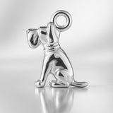 999 Pure Silver - Sitting Hound Dog Charm