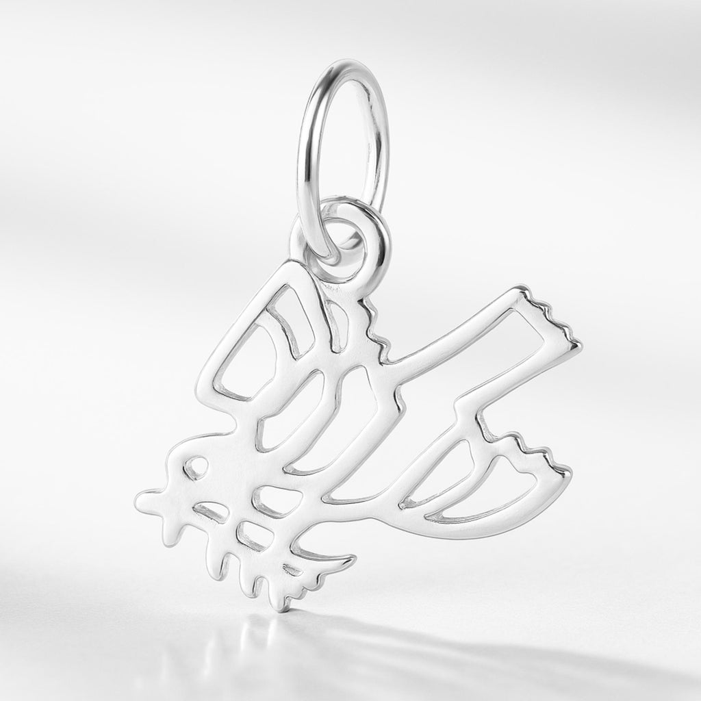 925 Sterling Silver - Filigree Dove Charm
