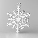 925 Sterling Silver - Starburst Snowflake Charm
