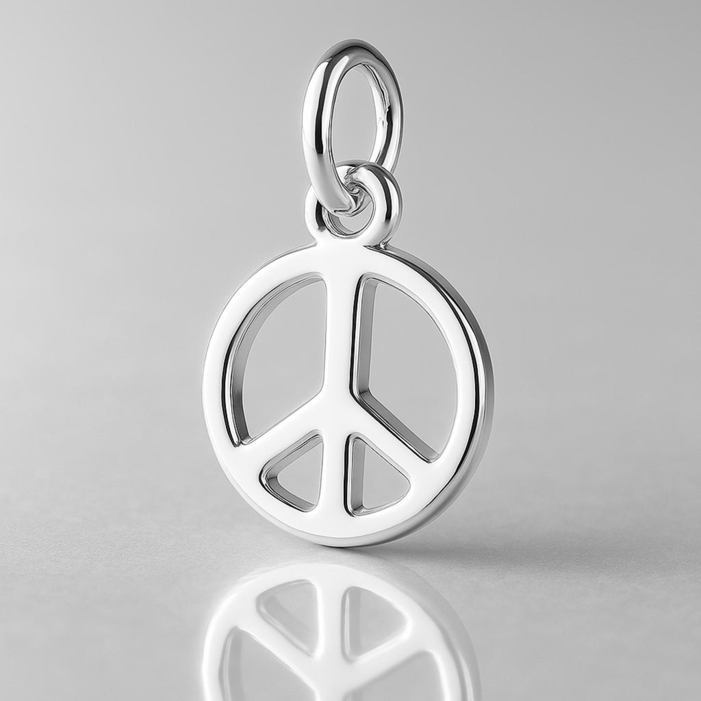 925 Sterling Silver - Mini Peace Symbol Charm