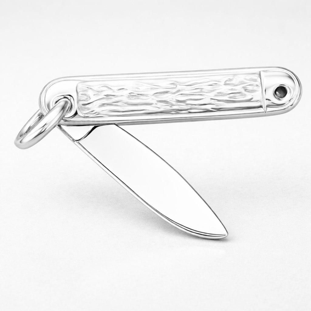 999 Pure Silver - Folding Pocket Knife Charm