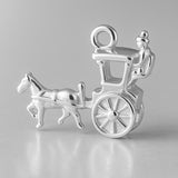 940 Argentium Silver - Horse Drawn Carriage Charm