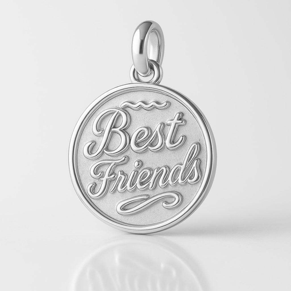 925 Sterling Silver - Ornate Best Friends Amulet Charm