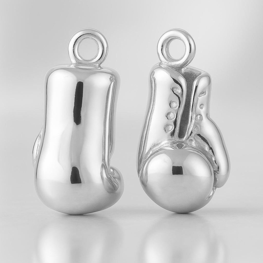 925 Sterling Silver - Lace-Up Boxing Gloves Charm