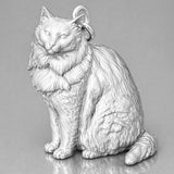 940 Argentium Silver - Nebelung Cat Charm
