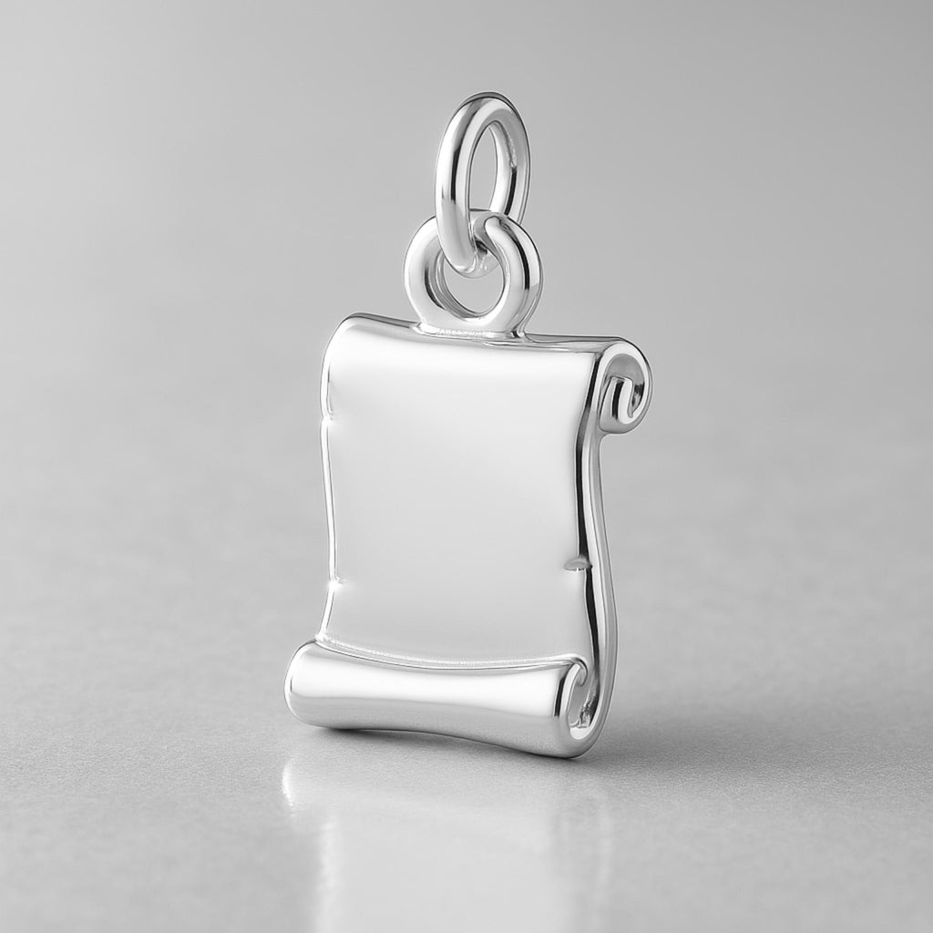 925 Sterling Silver - Parchment Scroll Charm