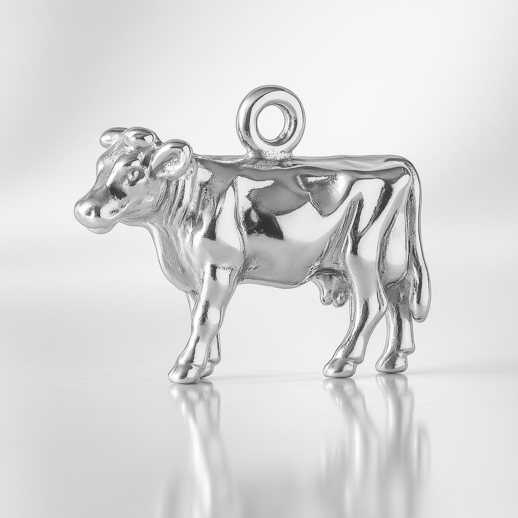 940 Argentium Silver - Farmyard Dairy Cow Charm