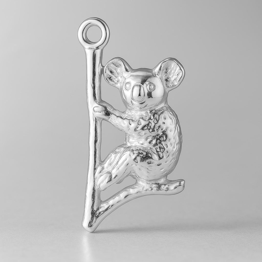940 Argentium Silver - Drop Bear Koala Charm