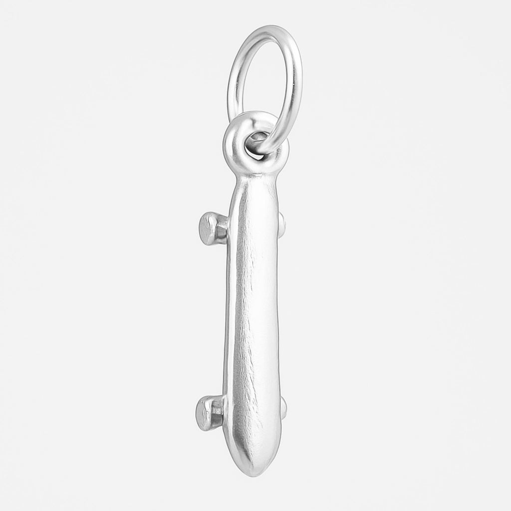 925 Sterling Silver - Longboard Skateboard Charm